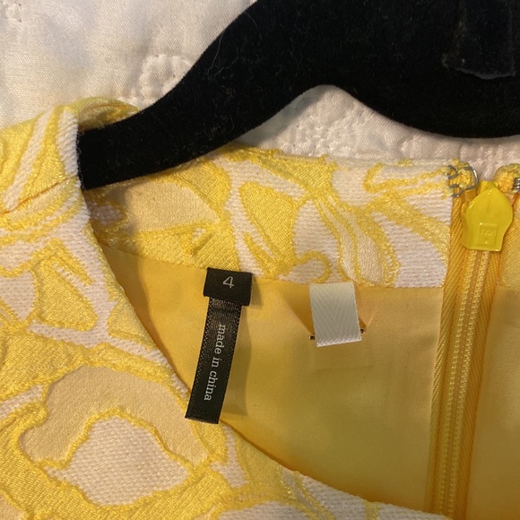 Anthropologie Yellow Floral Cocktail Dress, Size S - Picture 4 of 4